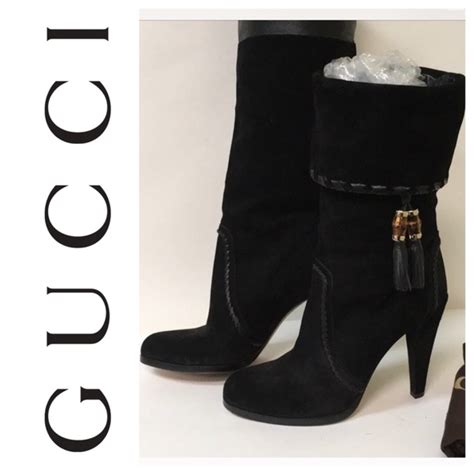 boots gucci bamboo set|gucci ankle boots suede.